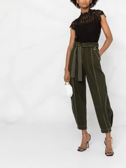 Dsquared2 blouse en dentelle à manches courtes