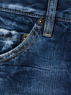 Dsquared2 jean droit à effet délavé