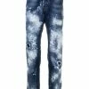 Dsquared2 jean droit à effet délavé