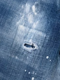 Dsquared2 jean crop à effet usé