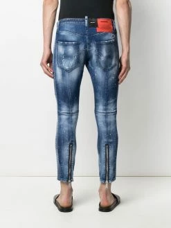 Dsquared2 jean crop à effet usé
