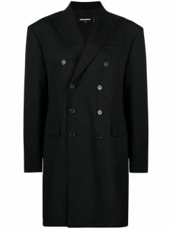 Dsquared2 manteau croisé à zips latérales