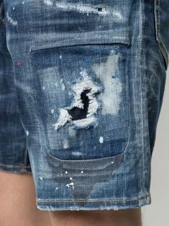 Dsquared2 short en jean à effet usé