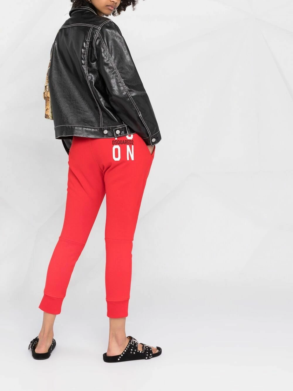 Prix Discount Dsquared2 Pantalon de jogging à lien de resserrage pantalons de survêtement femme 8 Dsquared2 pantalon de jogging à lien de resserrage