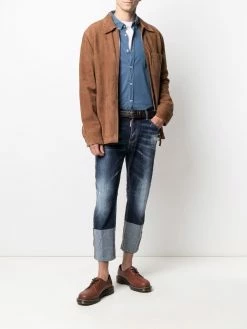 Dsquared2 jean Skater crop à effet usé