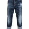 Dsquared2 jean Skater crop à effet usé