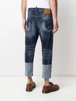 Dsquared2 jean Skater crop à effet usé