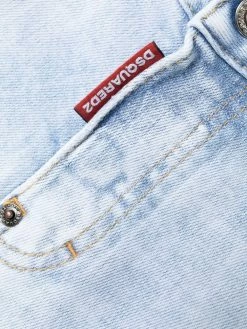 Dsquared2 jean court skinny à effet usé