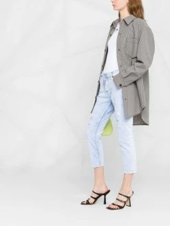 Dsquared2 jean court skinny à effet usé