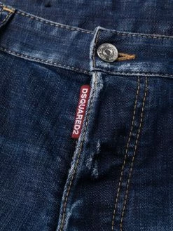 Dsquared2 jean droit à détails effilochés