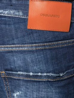 Dsquared2 jean droit à détails effilochés
