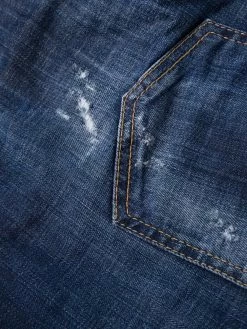 Dsquared2 jean droit à détails effilochés