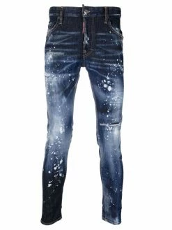 Dsquared2 jean skinny à effet taches de peinture