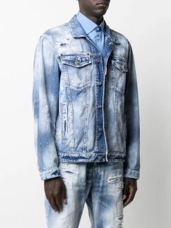 Dsquared2 veste en jean à effet usé