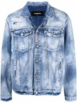 Dsquared2 veste en jean à effet usé