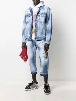 Dsquared2 veste en jean à effet usé