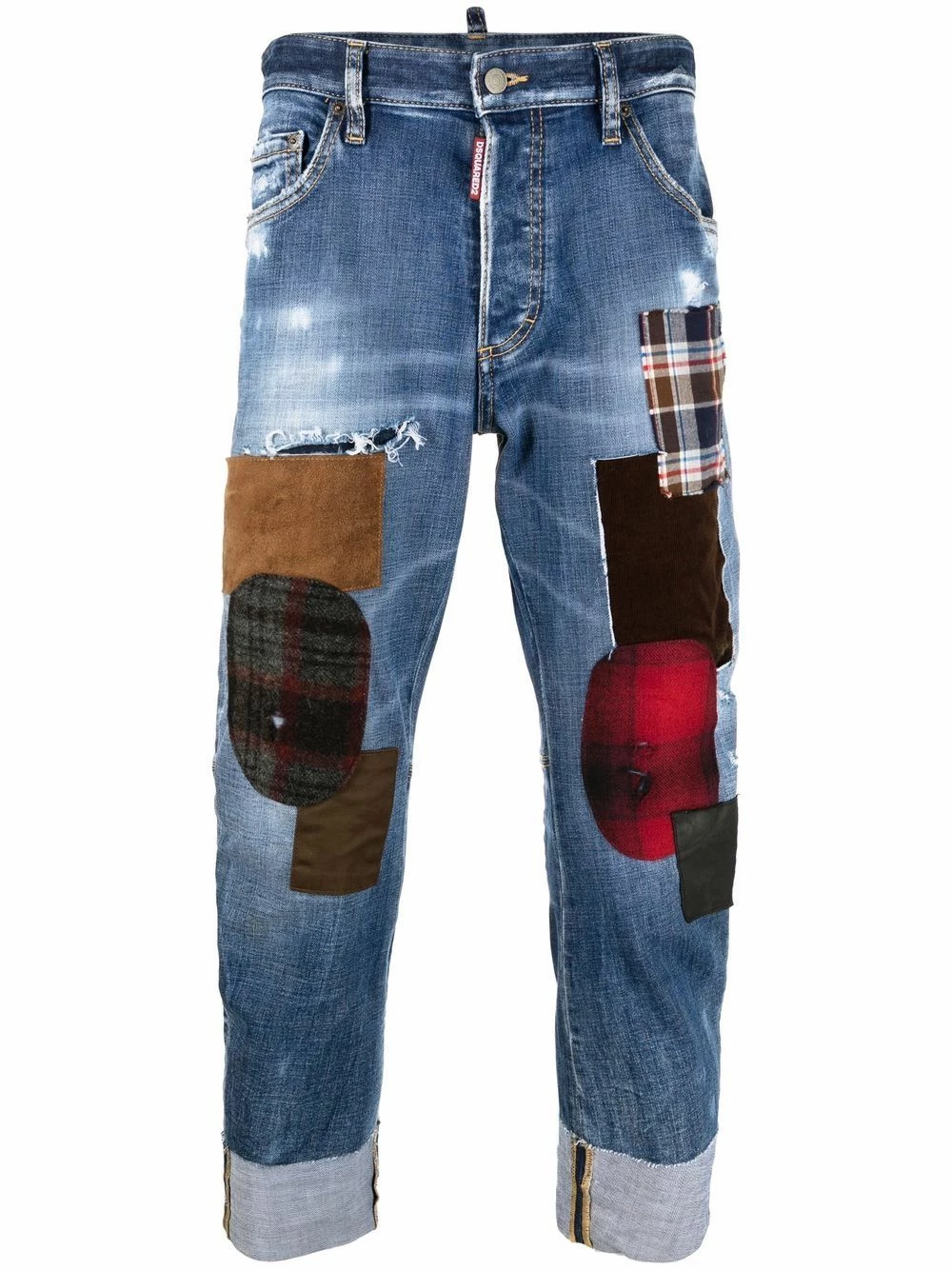 Bon Rapport Coût-Efficacité Dsquared2 Jean court à détails de patchs jeans courts homme 3 Dsquared2 jean court à détails de patchs