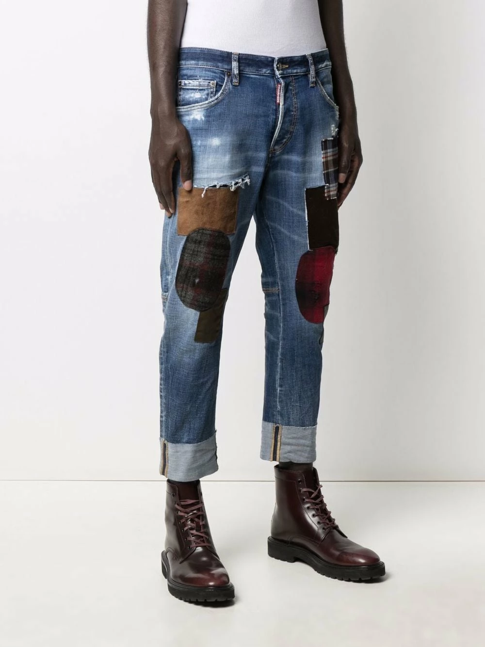 Bon Rapport Coût-Efficacité Dsquared2 Jean court à détails de patchs jeans courts homme 5 Dsquared2 jean court à détails de patchs