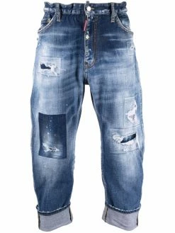 Dsquared2 jean court à effet usé