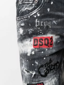 Dsquared2 Réduction Jean slim à slogan imprimé jeans slim homme 13 Dsquared2 jean slim à slogan imprimé