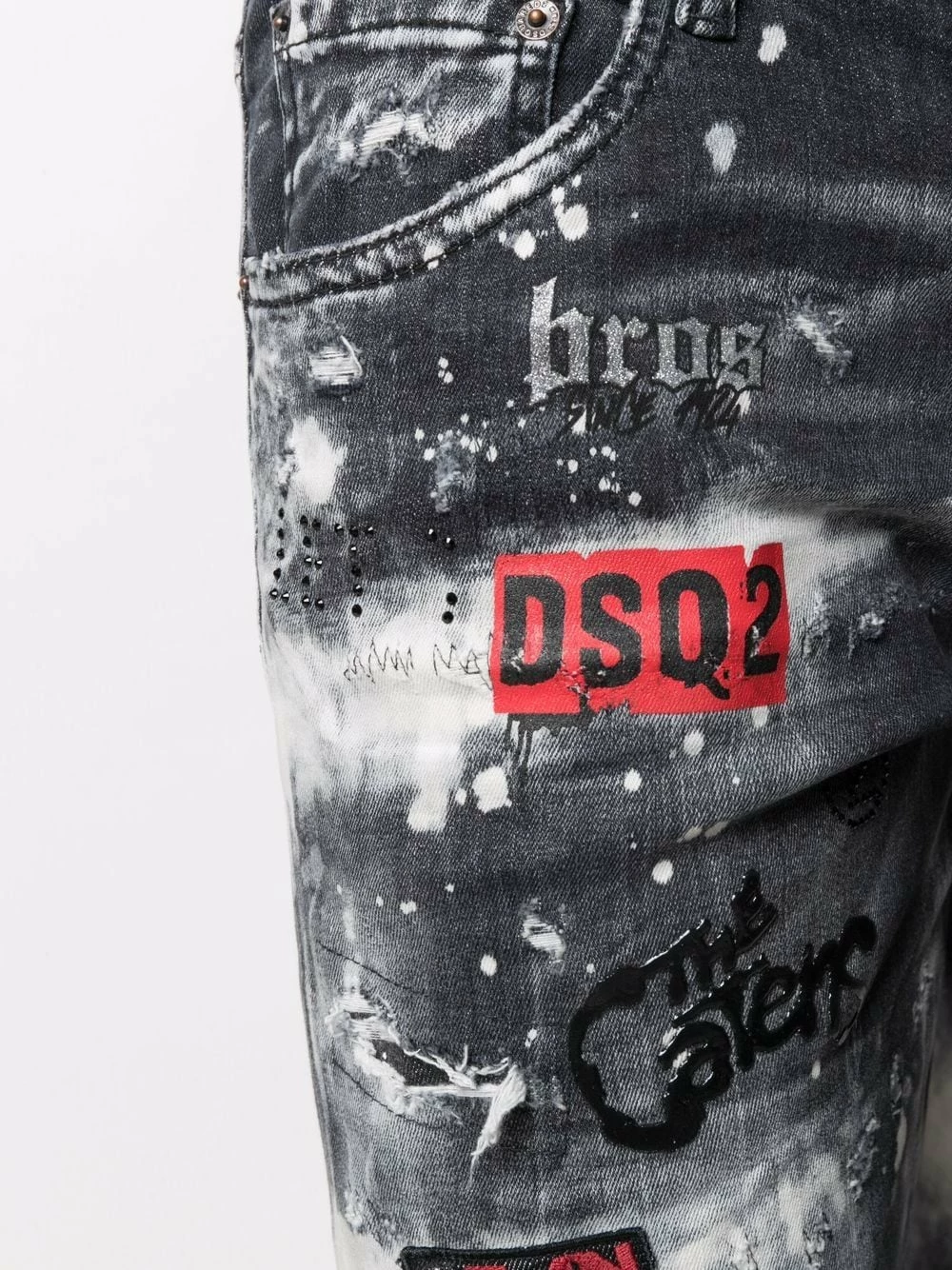 Dsquared2 Réduction Jean slim à slogan imprimé jeans slim homme 7 Dsquared2 jean slim à slogan imprimé