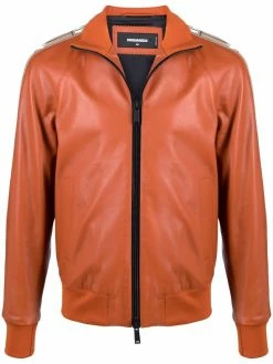 Dsquared2 veste en cuir à détails rayés