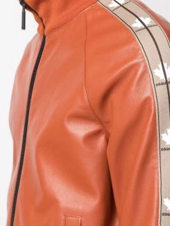 Dsquared2 veste en cuir à détails rayés