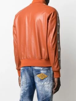 Dsquared2 veste en cuir à détails rayés