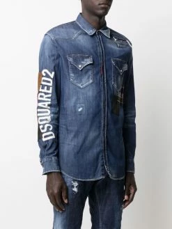 Dsquared2 chemise en jean à effet usé