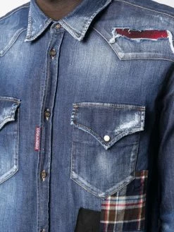 Dsquared2 chemise en jean à effet usé