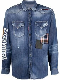 Dsquared2 chemise en jean à effet usé
