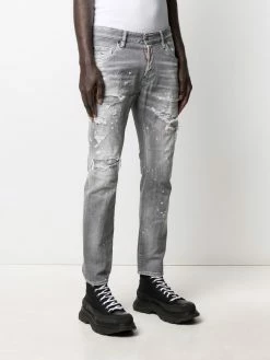 Dsquared2 jean slim à effet usé