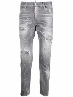 Dsquared2 jean slim à effet usé