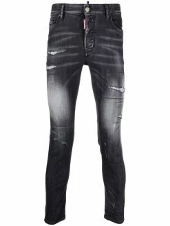 Dsquared2 jean skinny à détails effilochés