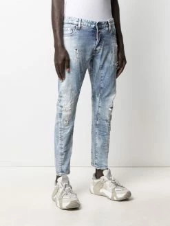 Dsquared2 jean slim à détails effilochés