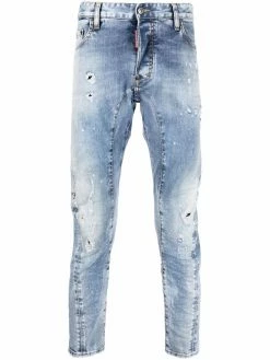 Dsquared2 jean slim à détails effilochés