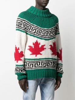 Dsquared2 pull en maille intarsia à col montant