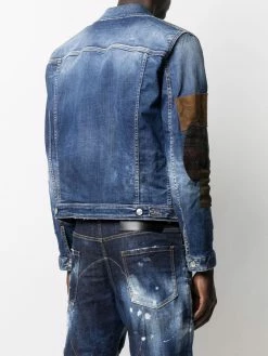Dsquared2 veste en jean à carreaux