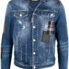 Dsquared2 veste en jean à carreaux