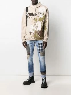 Dsquared2 jean slim à détails de patchwork