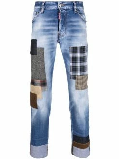Dsquared2 jean slim à détails de patchwork
