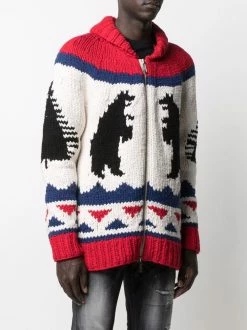 Dsquared2 pull en maille intarsia à fermeture zippée