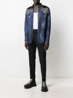 Dsquared2 chemise en jean à franges