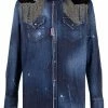 Dsquared2 chemise en jean à franges