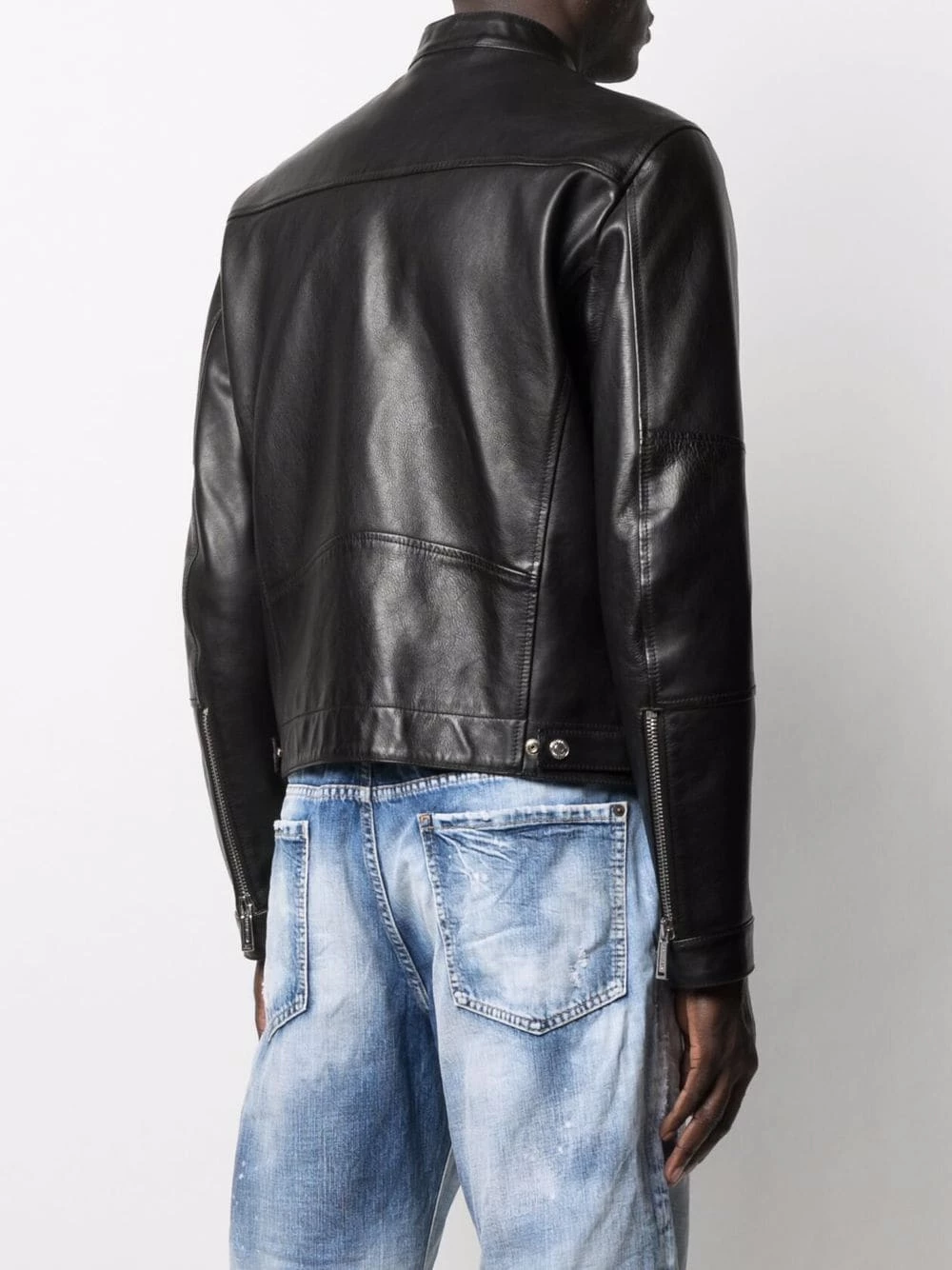 Dsquared2 Soldes En Ligne Veste zippée en cuir vestes en cuir homme 6 Dsquared2 veste zippée en cuir