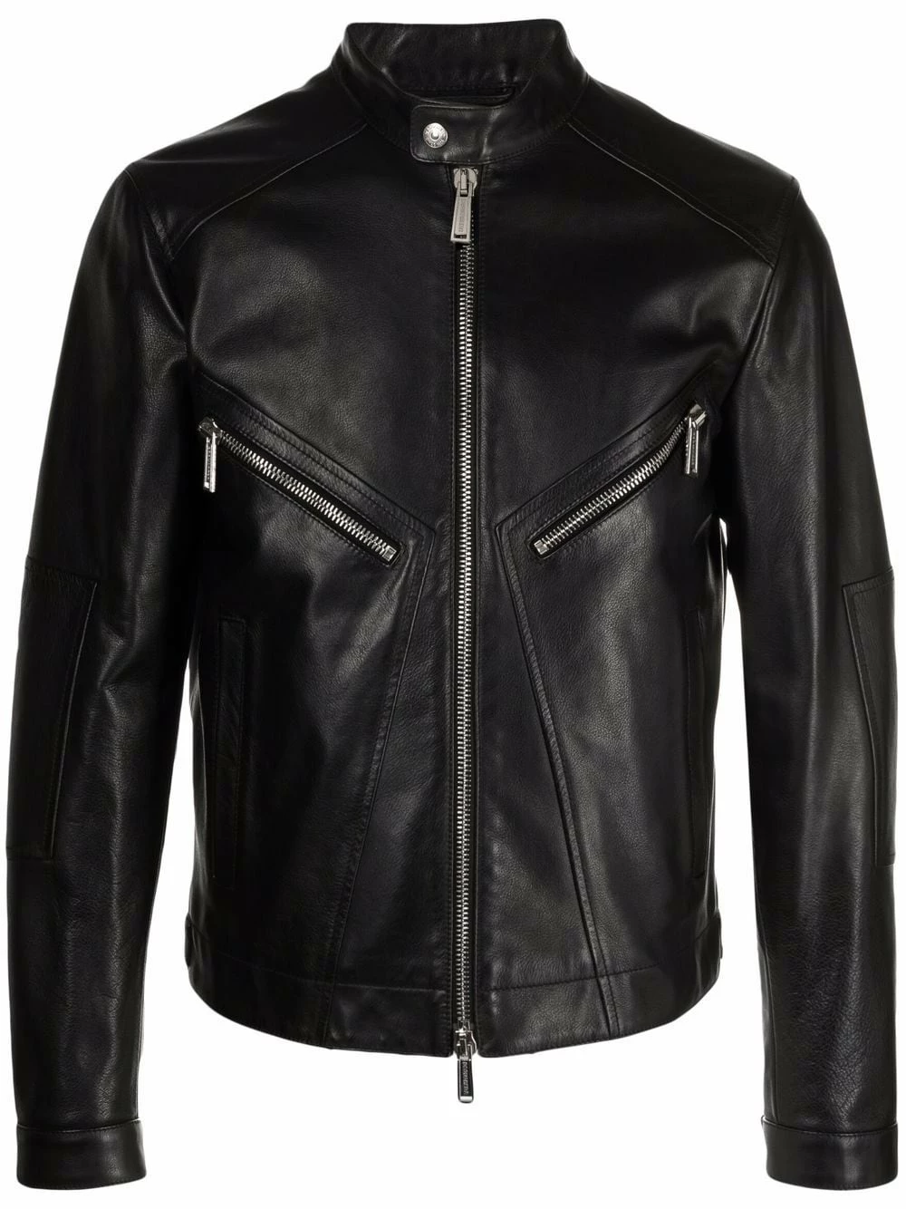 Dsquared2 Soldes En Ligne Veste zippée en cuir vestes en cuir homme 3 Dsquared2 veste zippée en cuir