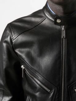 Dsquared2 Soldes En Ligne Veste zippée en cuir vestes en cuir homme 11 Dsquared2 veste zippée en cuir
