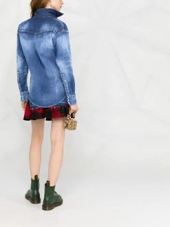 Dsquared2 chemise en jean à effet usé