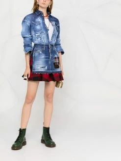 Dsquared2 chemise en jean à effet usé