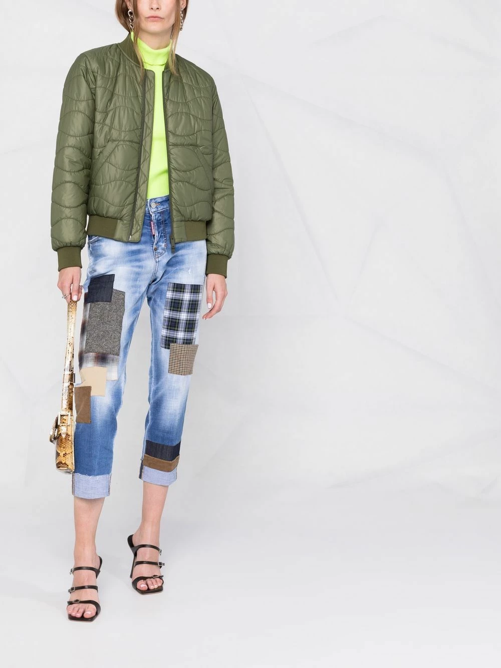 Dsquared2 Prix Préférentiel Jean court à design patchwork jeans courts femme 4 Dsquared2 jean court à design patchwork